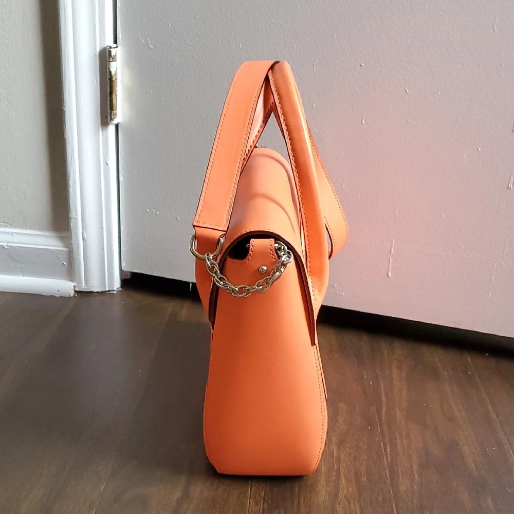 Orange Leather Handbag - Picture 3 of 8
